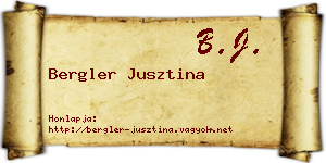 Bergler Jusztina névjegykártya